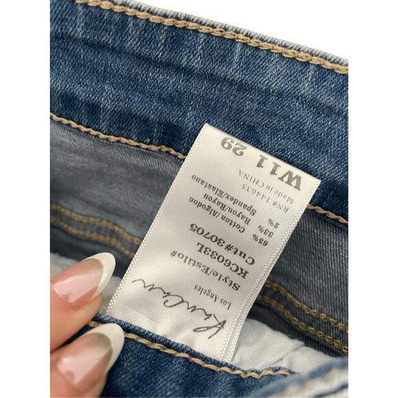 Kancan Women's Raw Hem Distressed Medium Wash Shorts SZ 29 Casual Rodeo Denim - Picture 4 of 5